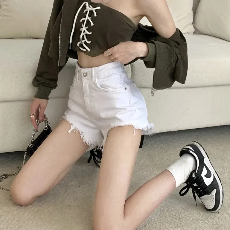 Shuhao Bai Denim Shorts Women's Black-14