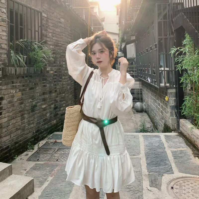 Shuhao Bai Long Sleeved Dress Women's White-4