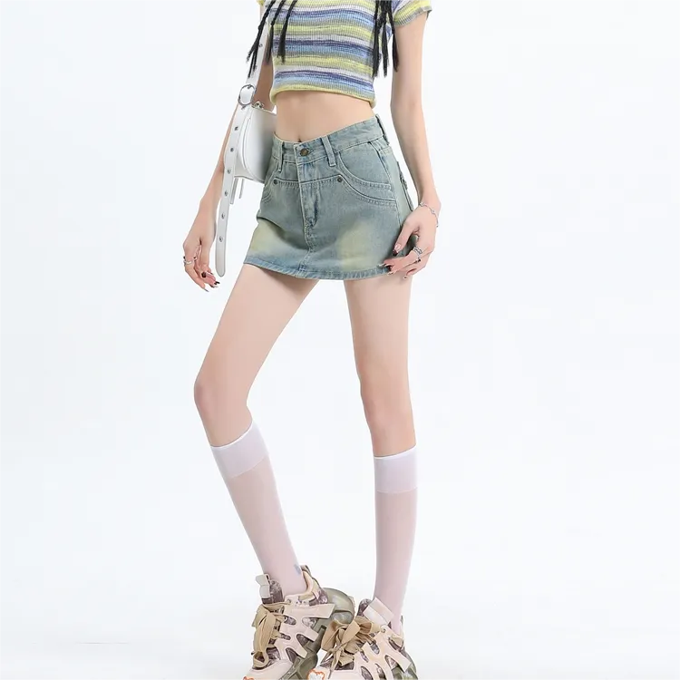 Shuhao Bai Denim Shorts Women's Blue-9