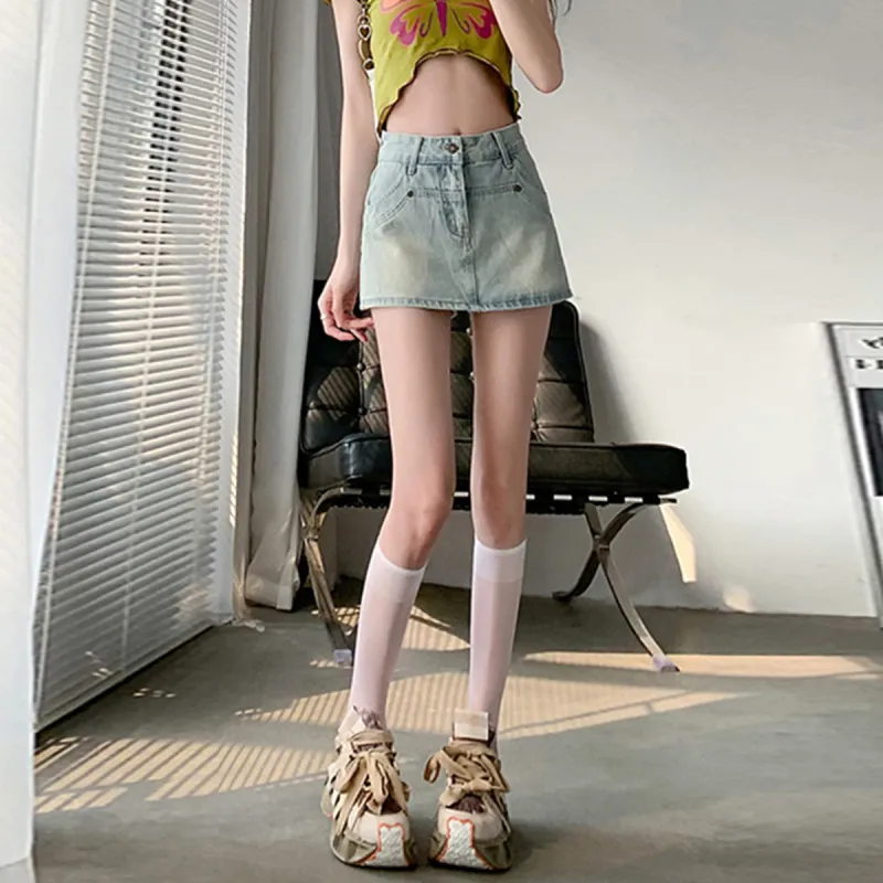 Shuhao Bai Denim Shorts Women's Blue-12