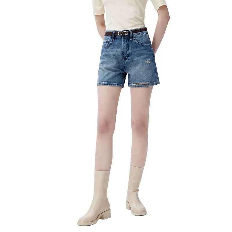 Shuhao Bai Denim Shorts Women's Denim Blue-4