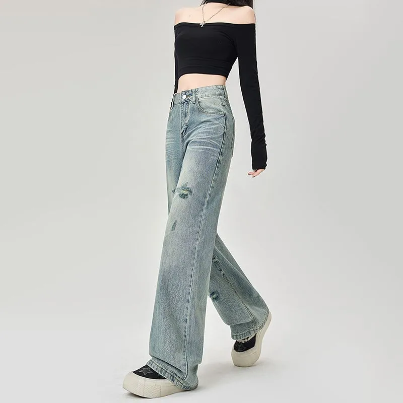 Shuhao Bai Jeans Women's Vintage Blue-3