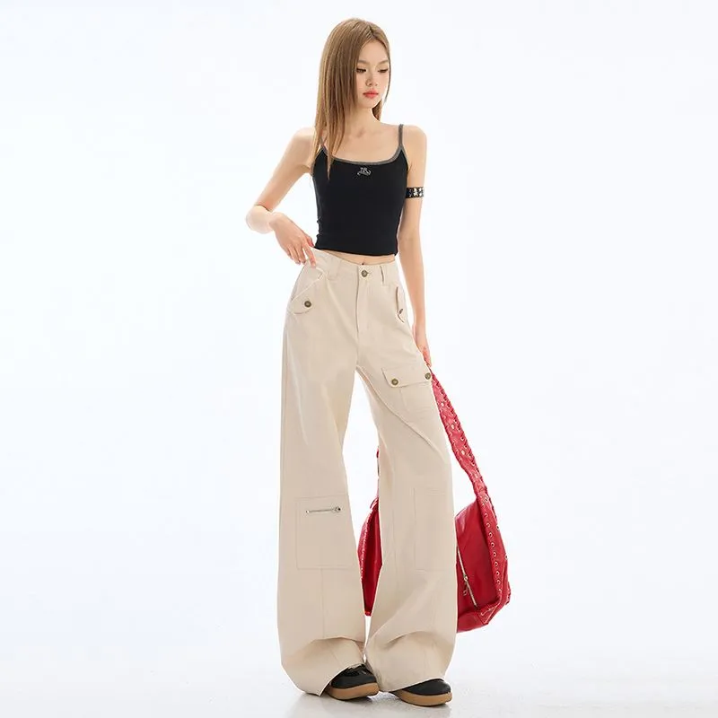 Shuhao Bai Cargo Pants Women's Coffee-2
