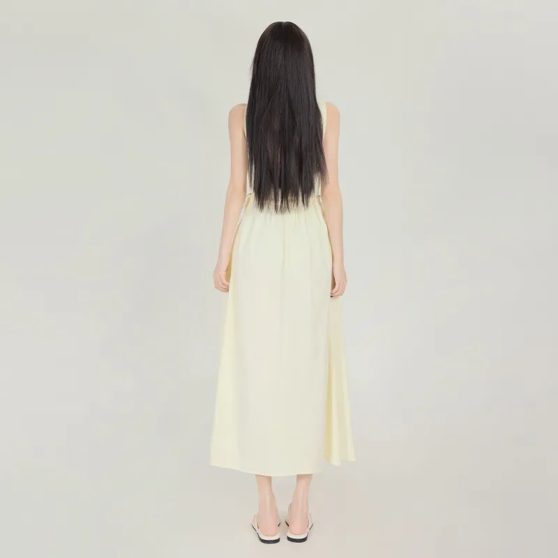 Shuhao Bai Sleeveless Dress Women's Yellow Maxi Skirts-1