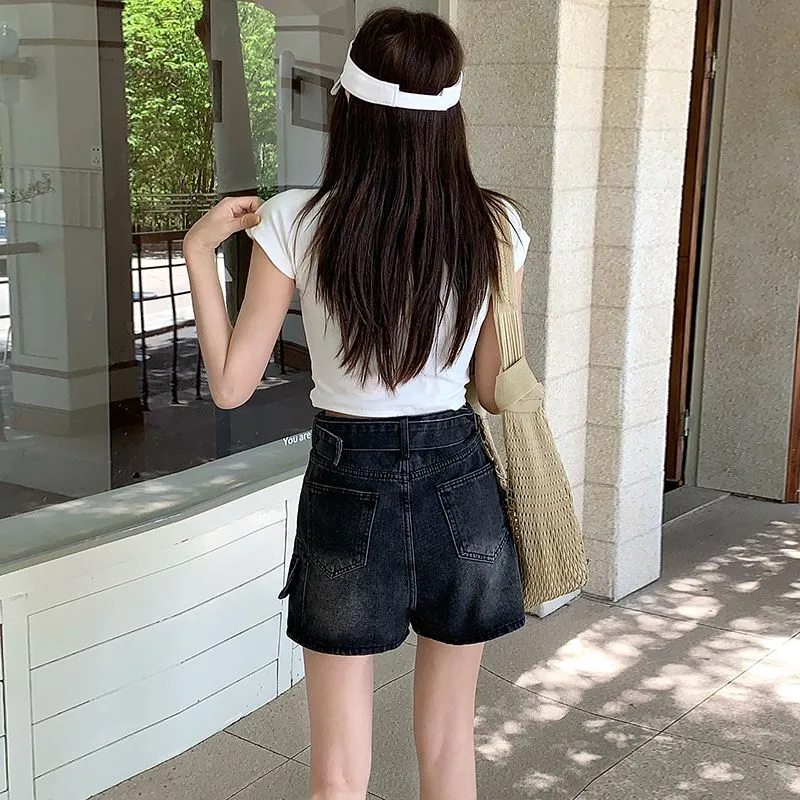 Shuhao Bai Denim Short Skirts Women's-2