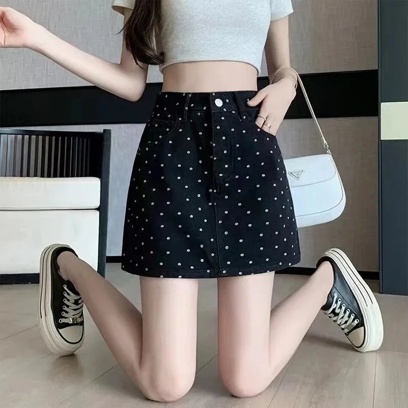 Shuhao Bai Denim Short Skirts Women's-4