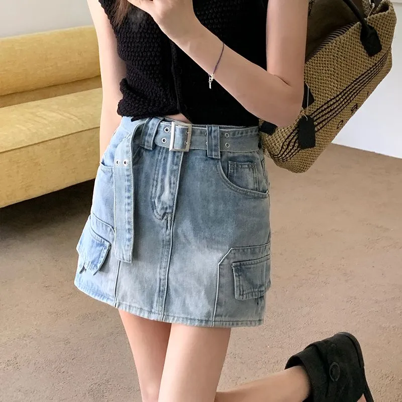 Shuhao Bai Denim Short Skirts Women's-10
