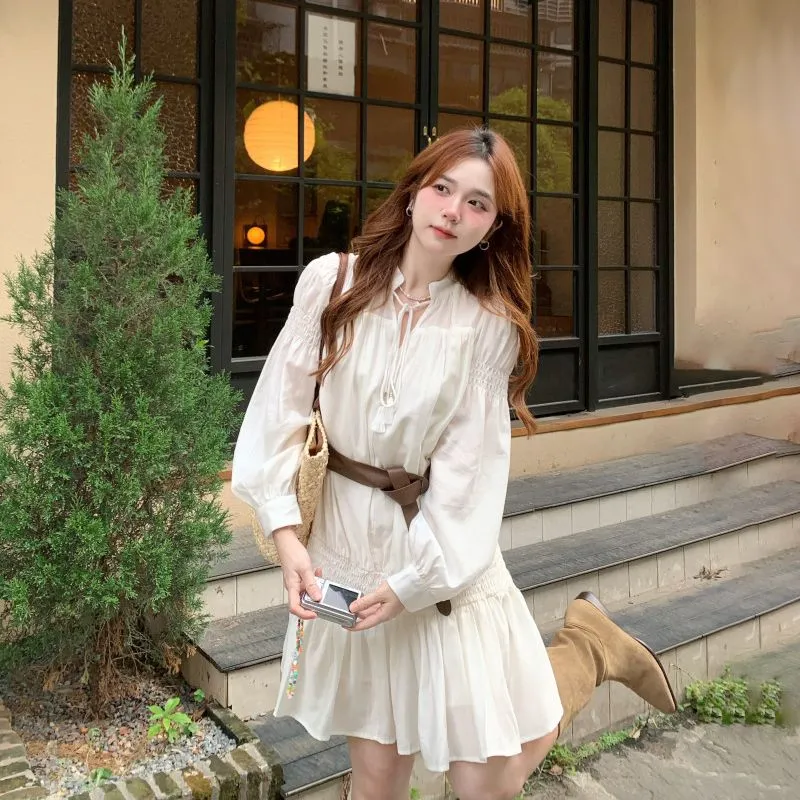 Shuhao Bai Long Sleeved Dress Women's White-2