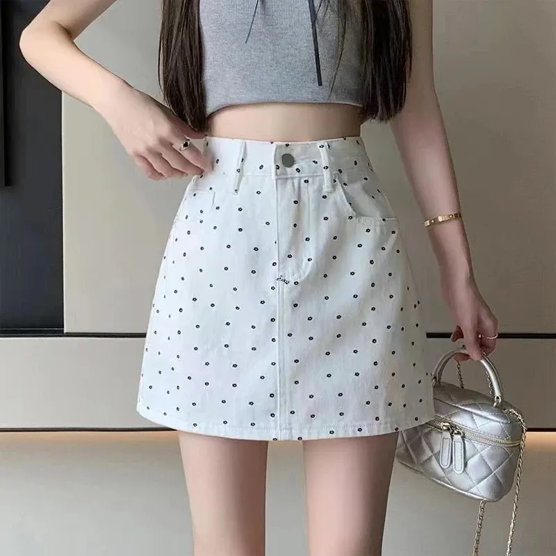 Shuhao Bai Denim Short Skirts Women's-9