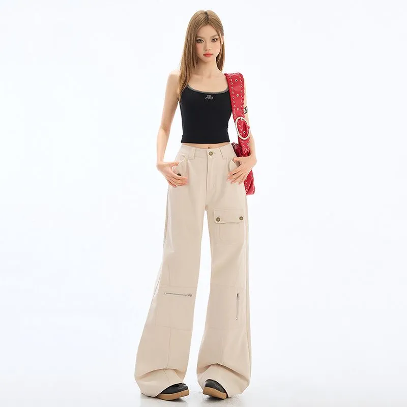 Shuhao Bai Cargo Pants Women's Coffee-4