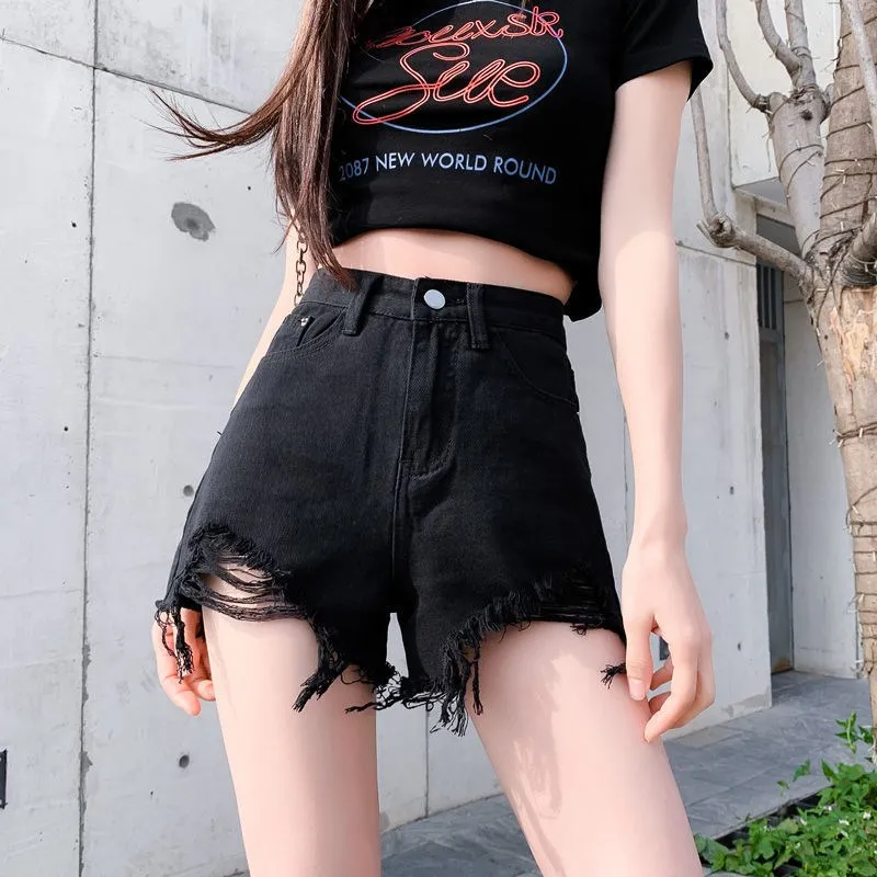 Shuhao Bai Denim Shorts Women's Black-18