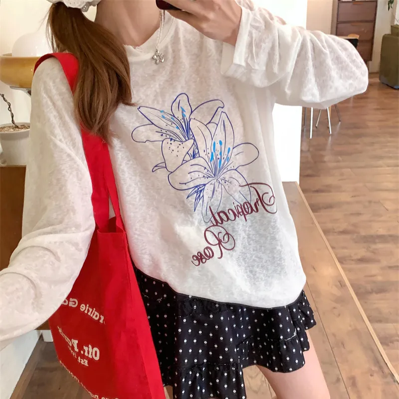 Shuhao Bai Drop Shoulder Sleeve T Shirt Women's White-3
