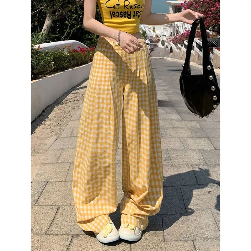 Shuhao Bai Casual Pants Women's Yellow-2
