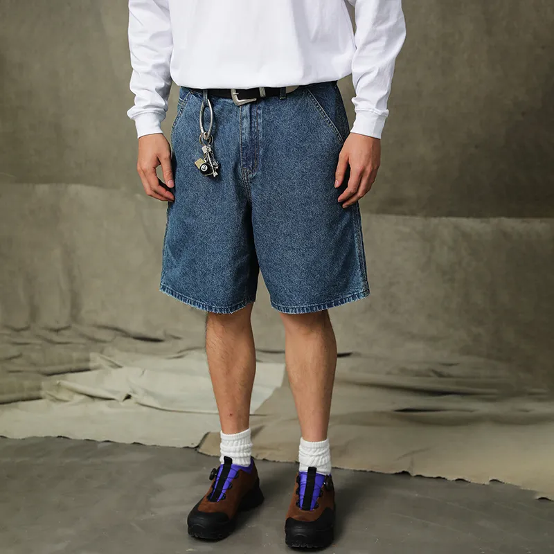 Unblank Denim Shorts Unisex Blue-4