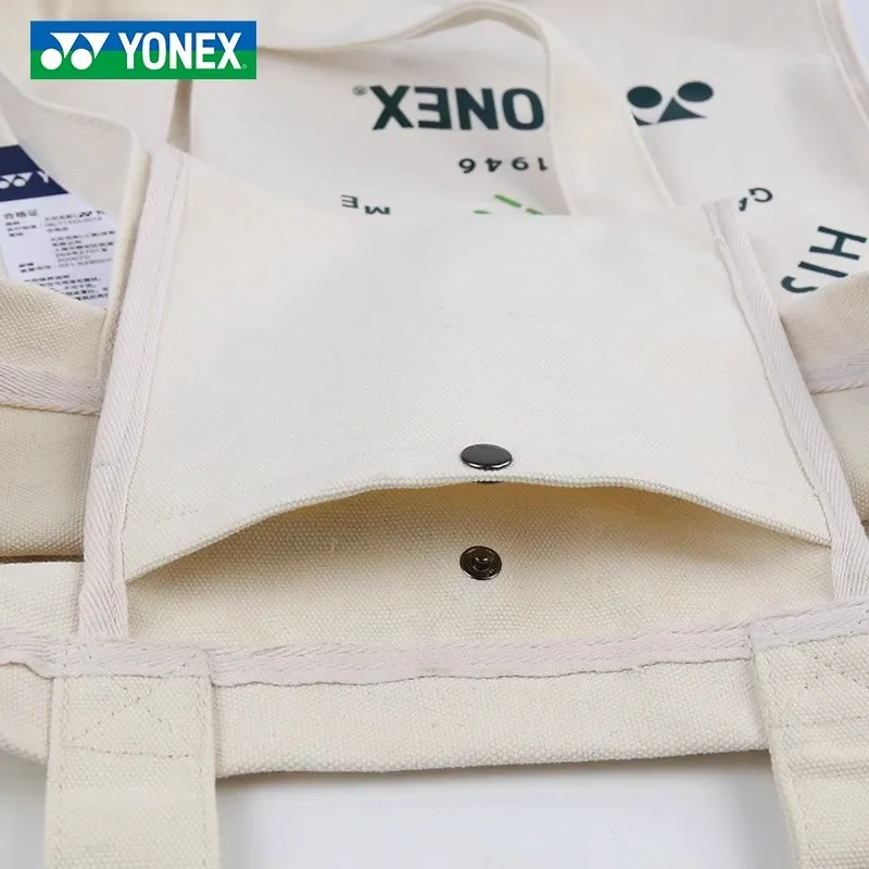 YONEX Badminton Racket Bags 2 Pcs Casual Shoulder Bag Beige Unisex Large Capacity Ball Bucket Storage-3