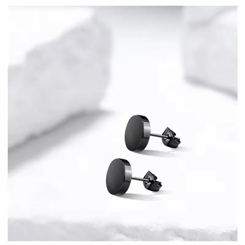 JIBAINANXI Stainless Steel Stud Earrings Unisex-4