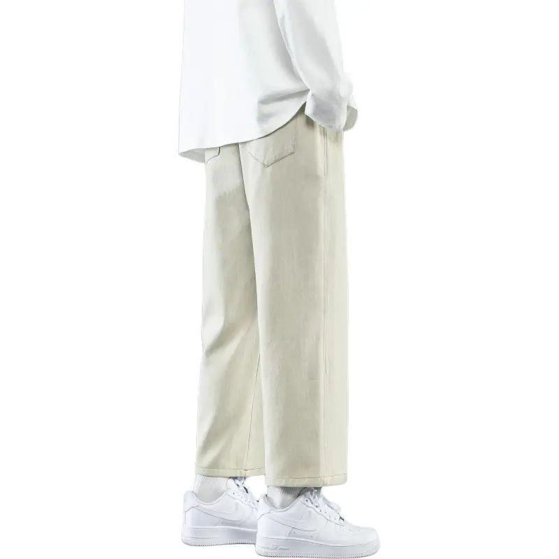 PANDA ADEVIL Japanese Vintage Preppy Style Loose Fit Straight Fit Wide Leg Ankle Length Jeans Unisex-54