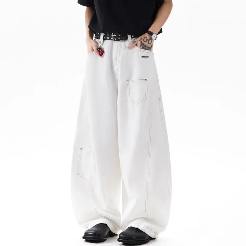 Double Dealer Jeans Unisex White-2