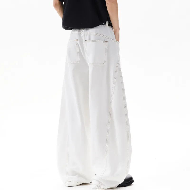 Double Dealer Jeans Unisex White-5