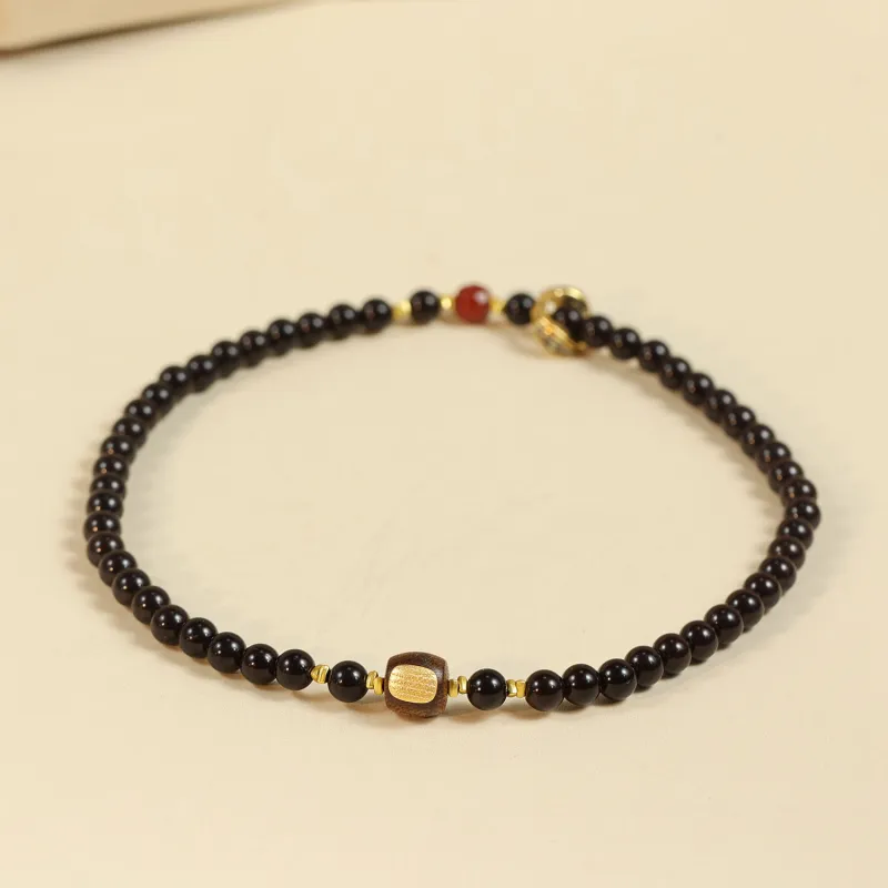 Three Treasures Coconut Shell Beads Double Circle Beaded Bracelet Unisex-1