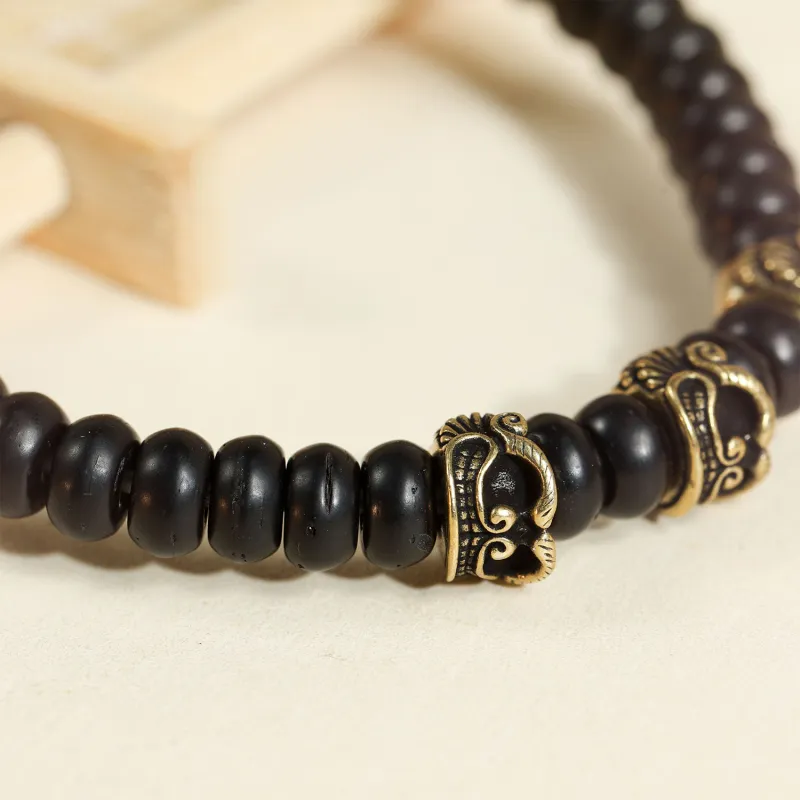 Three Treasures Coconut Shell Beads Bracelets Unisex-2