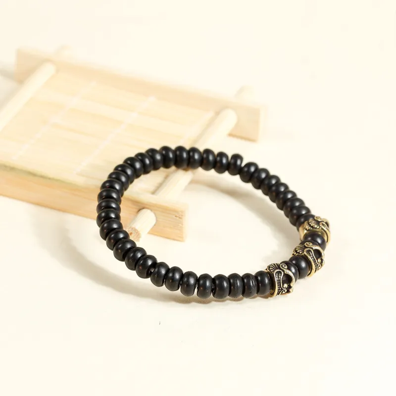 Three Treasures Coconut Shell Beads Bracelets Unisex-3