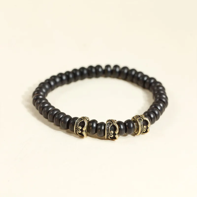Three Treasures Coconut Shell Beads Bracelets Unisex-1