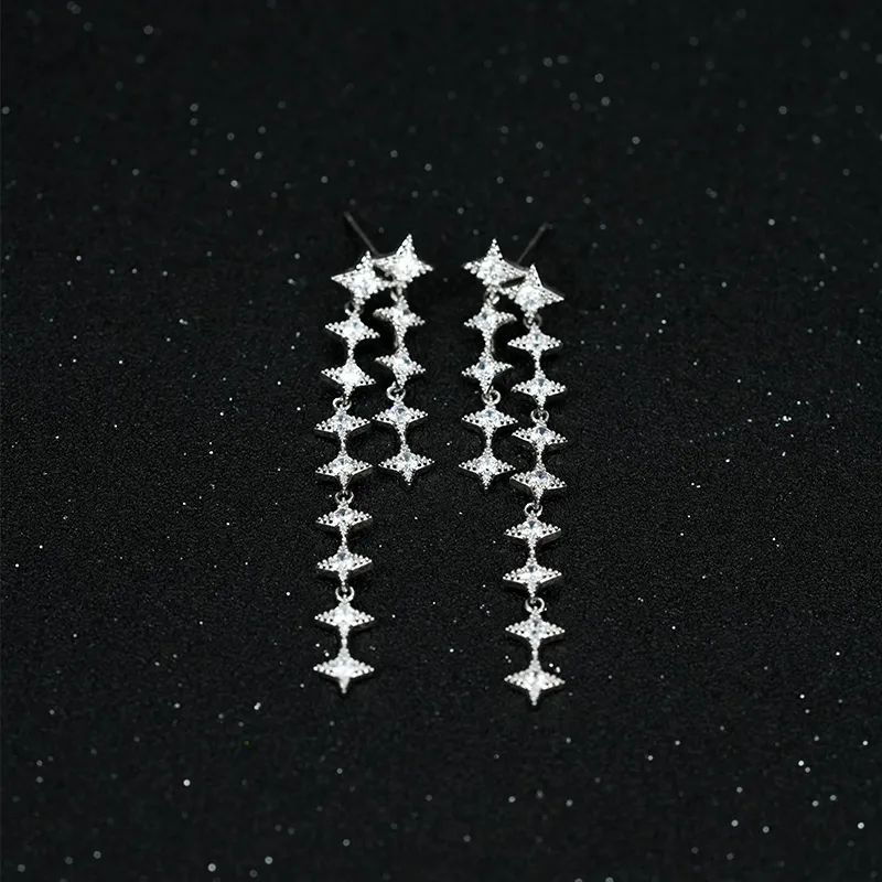 YPYN Alloy Stud Earrings Women's Silver-4