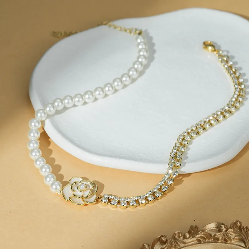 YPYN Alloy Necklaces Women's White Gold-3