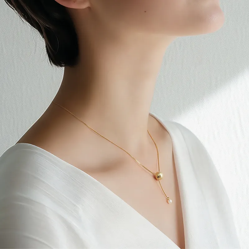 YPYN 925 Sterling Silver Necklaces Women's Gold-1