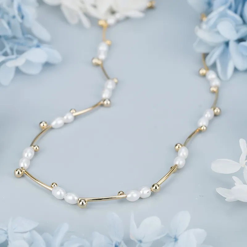 YPYN Alloy Necklaces Women's White Gold-3