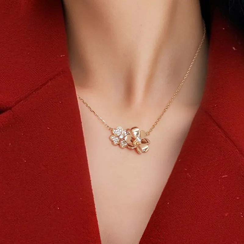 YPYN S925 Silver Necklaces Women's Rose Gold-2
