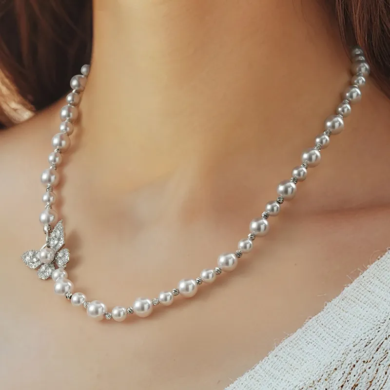 YPYN Alloy Necklaces Women's White Gold-2