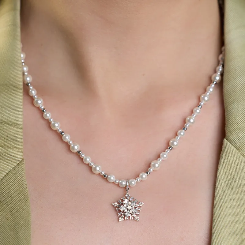 YPYN S925 Silver Necklaces Women's White Gold-3