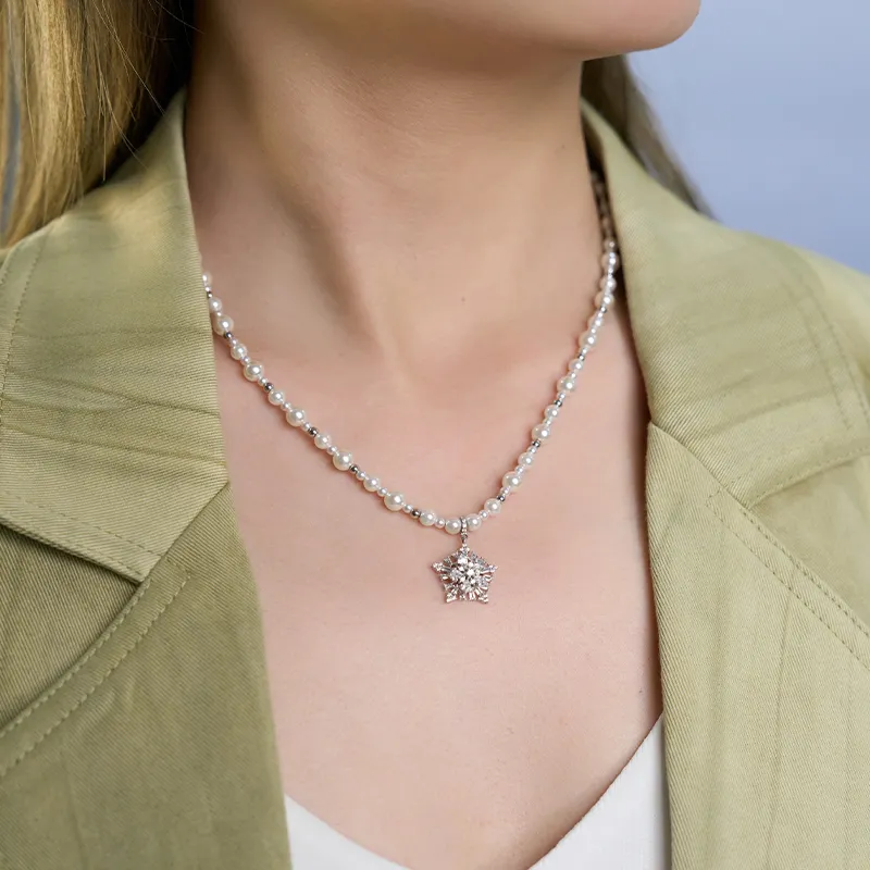 YPYN S925 Silver Necklaces Women's White Gold-2
