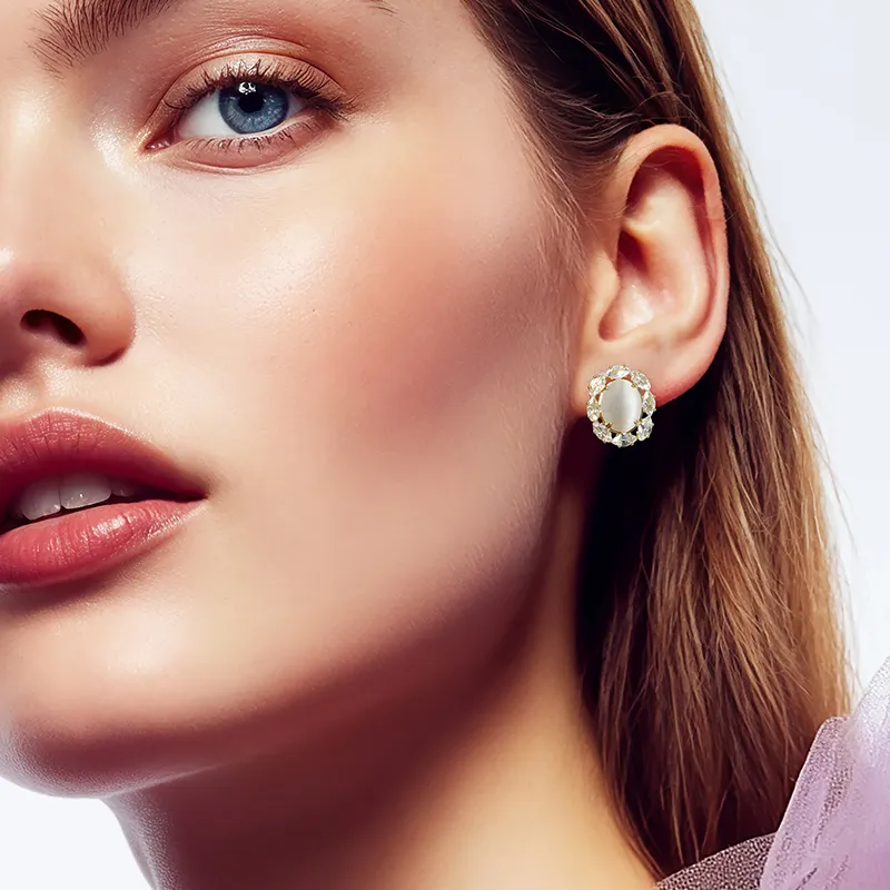 YPYN Alloy Stud Earrings Women's Gold/Silver-2