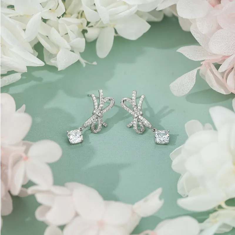 YPYN 925 Sterling Silver Stud Earrings Women's Silver-4