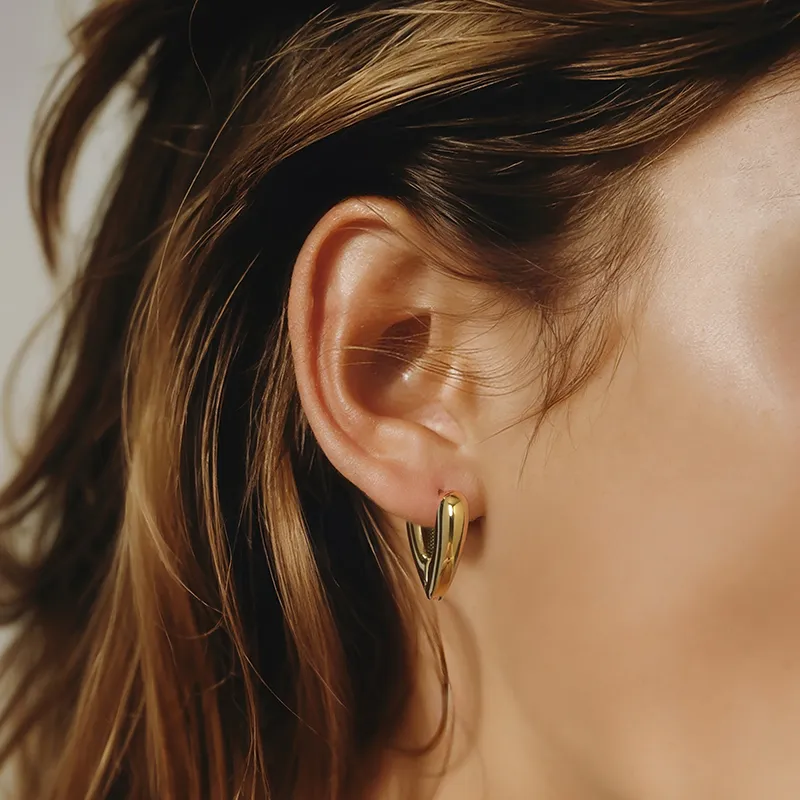 YPYN Titanium Steel Ear Cuff Women's Gold-1