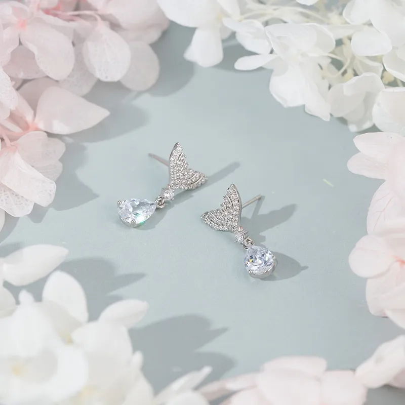 YPYN Alloy Stud Earrings Women's Silver-4