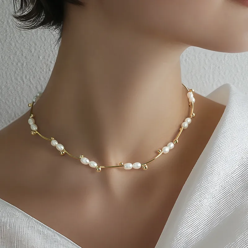 YPYN Alloy Necklaces Women's White Gold-2