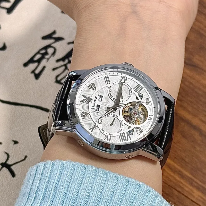 Playboy Mechanical Movement Watch Men's Watches Black Dial-10