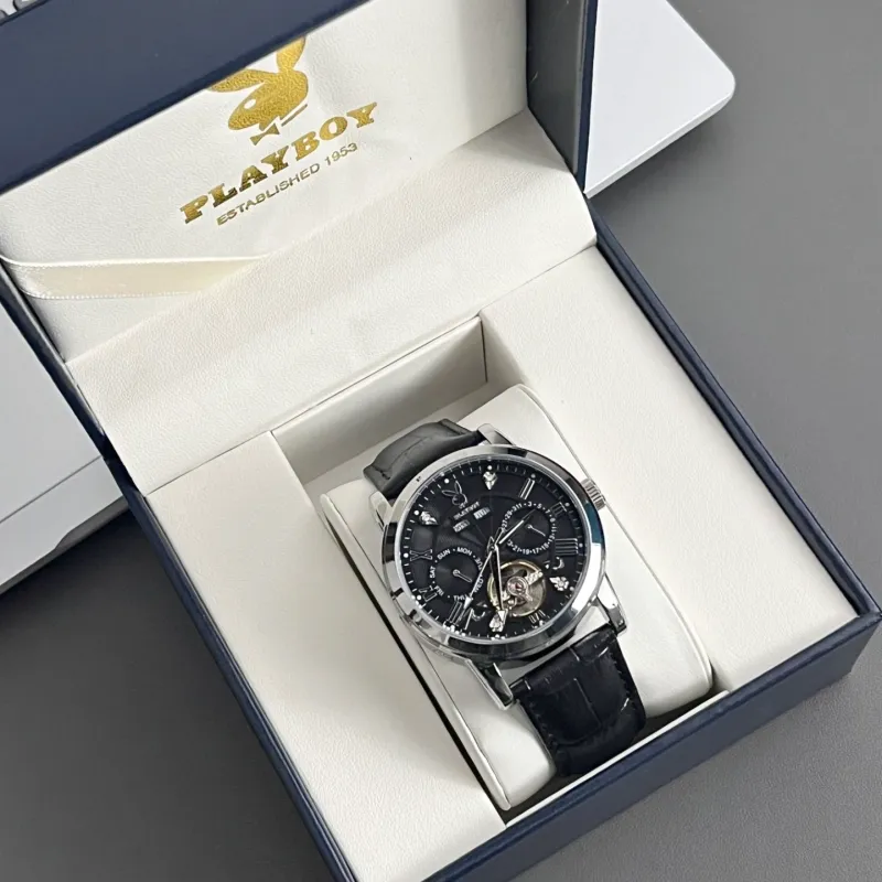 Playboy Mechanical Movement Watch Men's Watches Black Dial-1