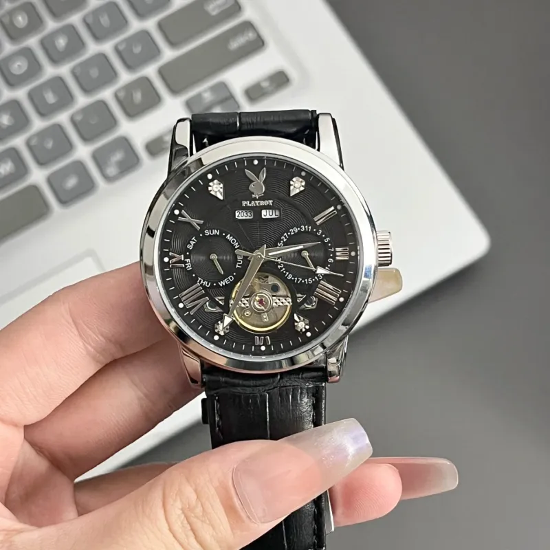 Playboy Mechanical Movement Watch Men's Watches Black Dial-3