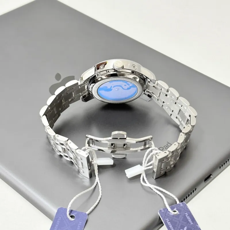 Playboy Mechanical Movement Stainless Steel Watchband Watch Men's Watches Black Dial-7
