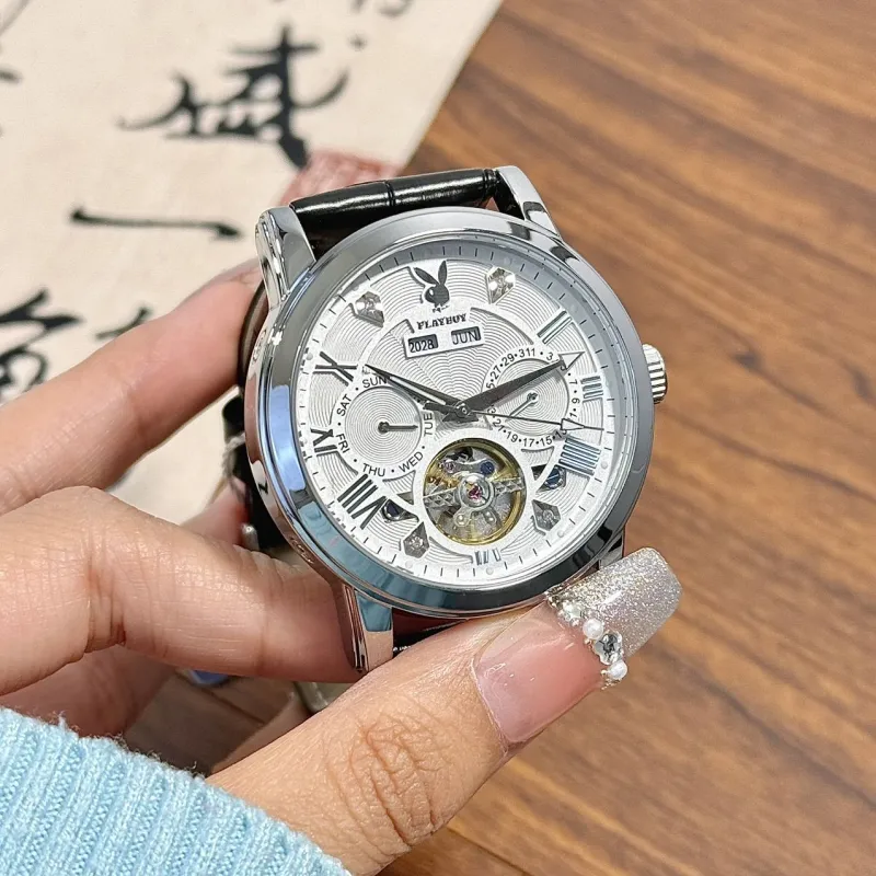 Playboy Mechanical Movement Watch Men's Watches Black Dial-7