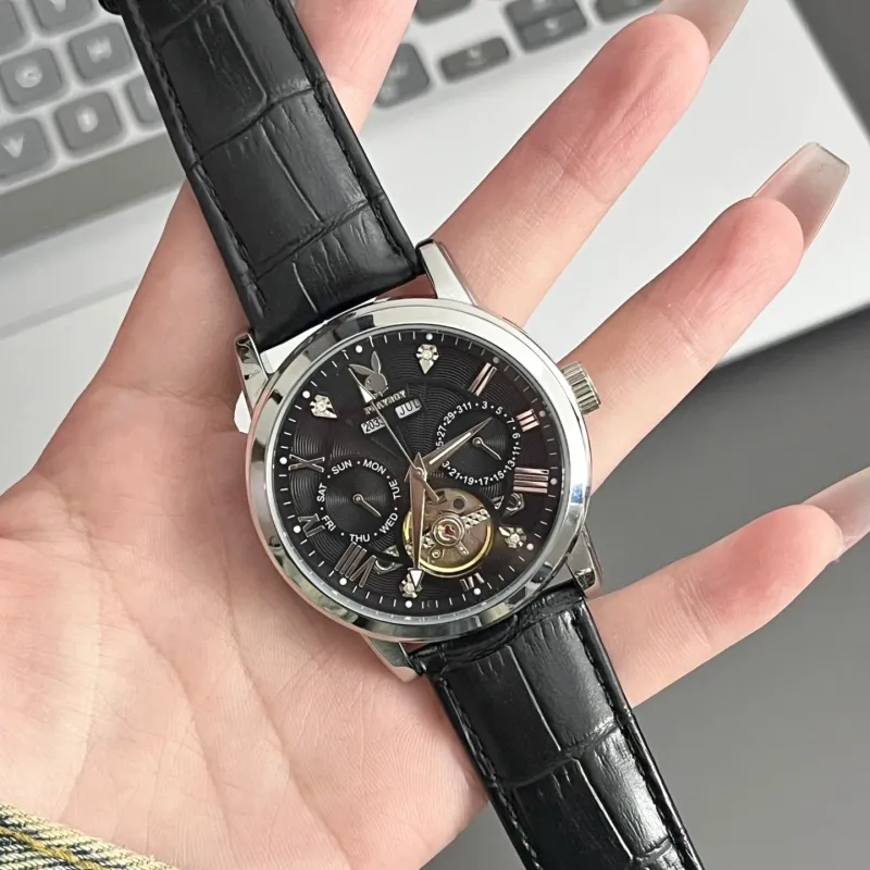 Playboy Mechanical Movement Watch Men's Watches Black Dial-4