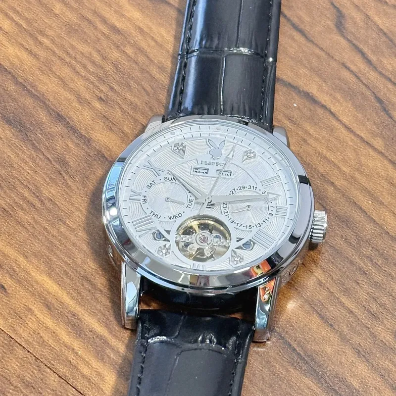 Playboy Mechanical Movement Watch Men's Watches Black Dial-11