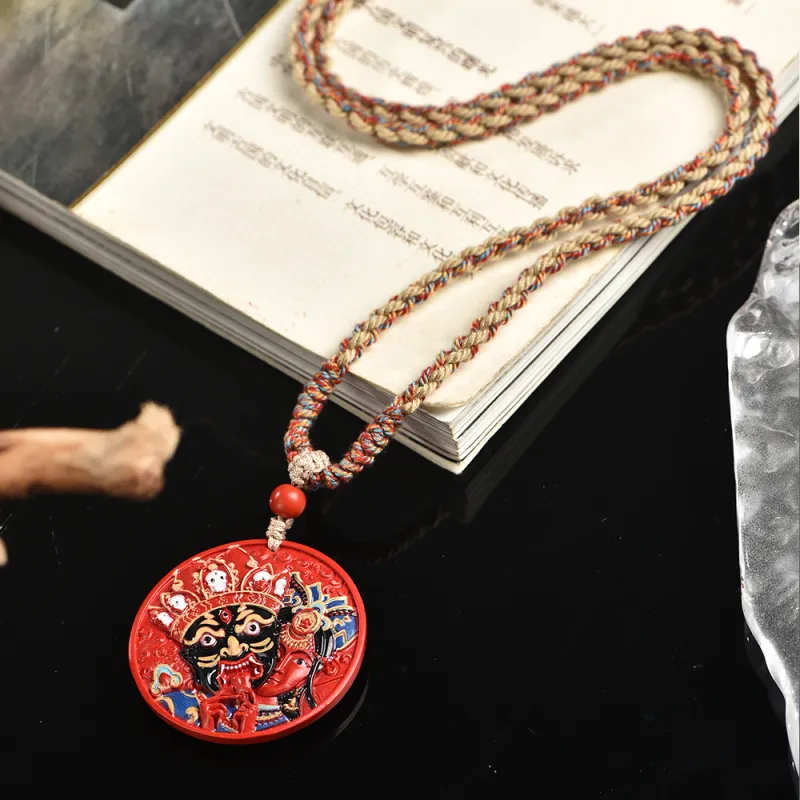 Tianzong Reconstructed Cinnabar Necklaces Unisex-2