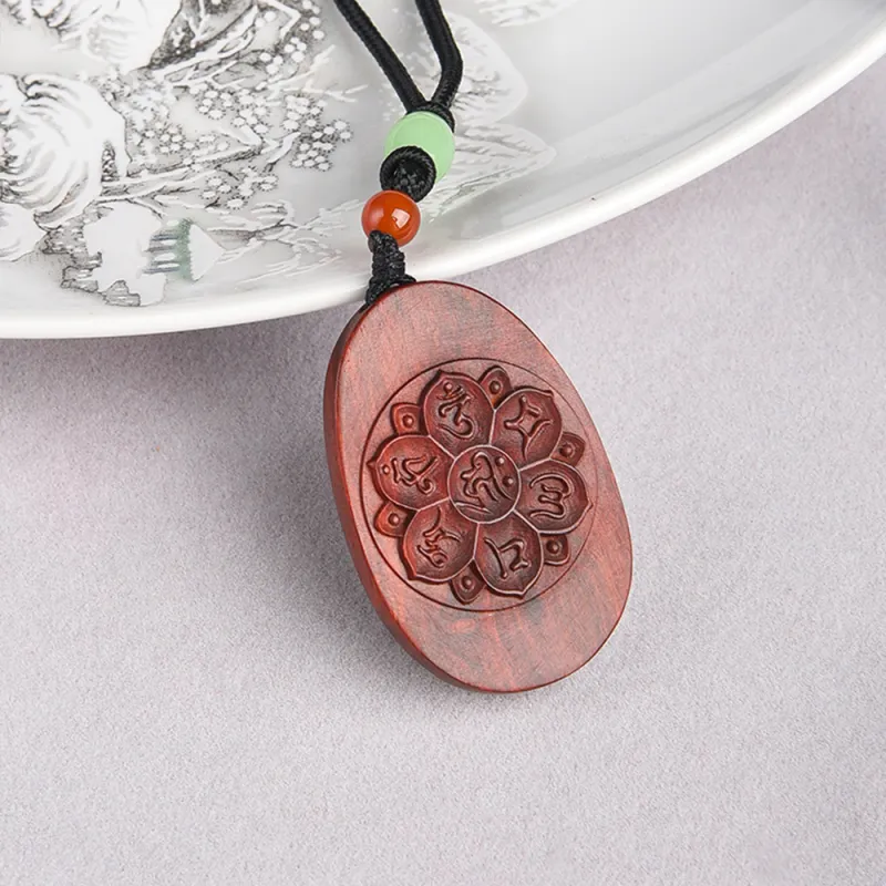 Tianzong Pterocarpus Wooden Necklaces Unisex-5
