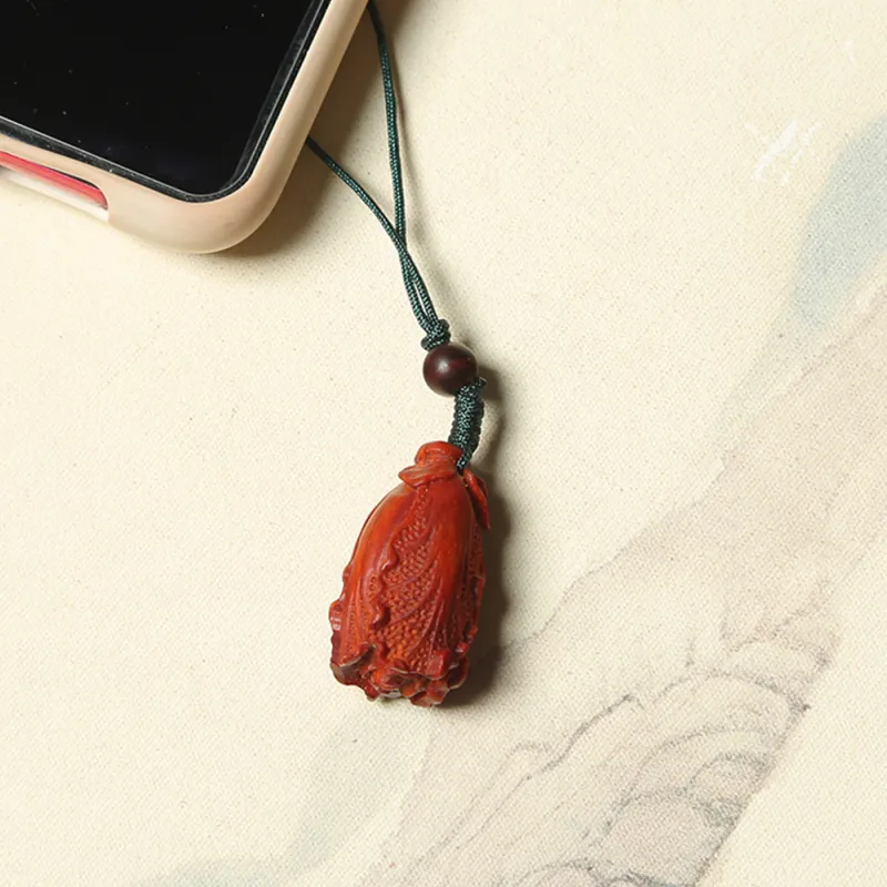 Tianzong Pterocarpus Cell Phone Chain Unisex-5